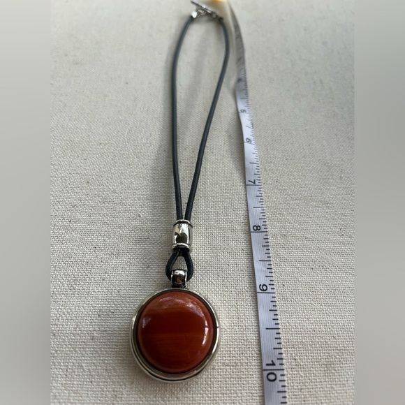 Ralph Lauren Round Pendant Necklace with Red Stone - Picture 5 of 5